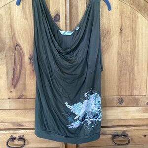 Adidas olive green oversized tank sz medium fencing swords athletic